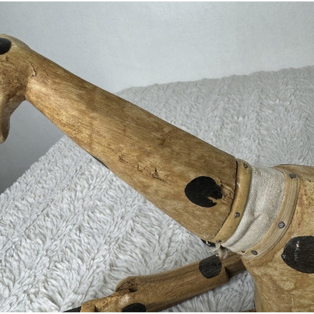 Vintage Wooden Folk Art‎ Giraffe Swinging Shelf Sitter Legs Moving Neck Figure - Picture 6 of 16